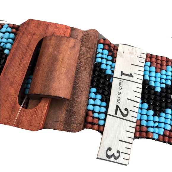 SS Double S Collection Belt Beaded Western Southwest Stretch Boho - Picture 5 of 7